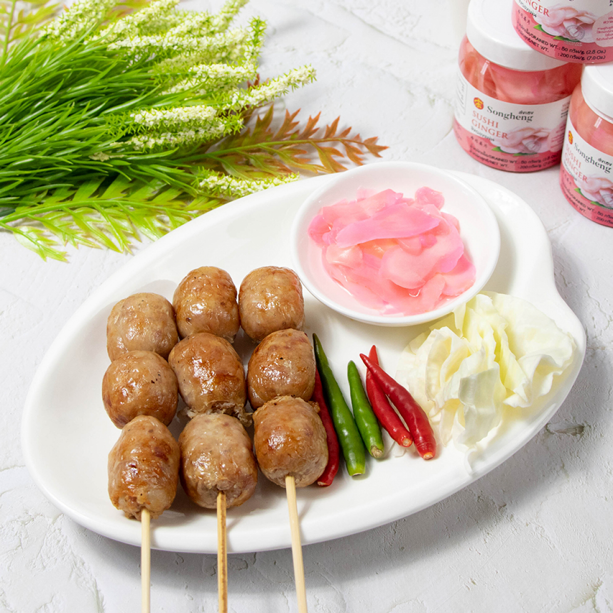 ผักกาดดองเผ็ดหวาน (Sweet Pickled Mustard with Chili)